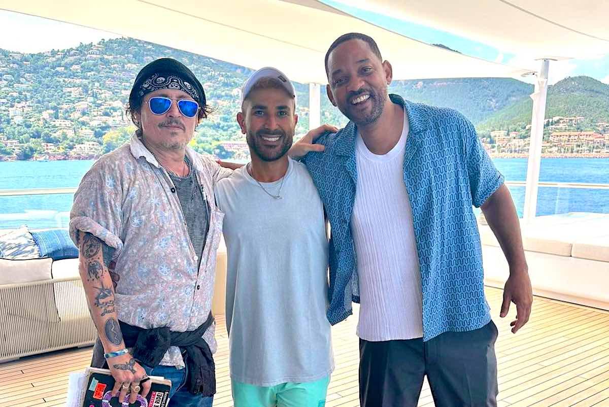 Will Smith y Johnny Depp al evento de Andrea Bocelli